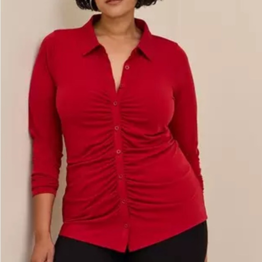 Torrid Women's Red Button-Up Top